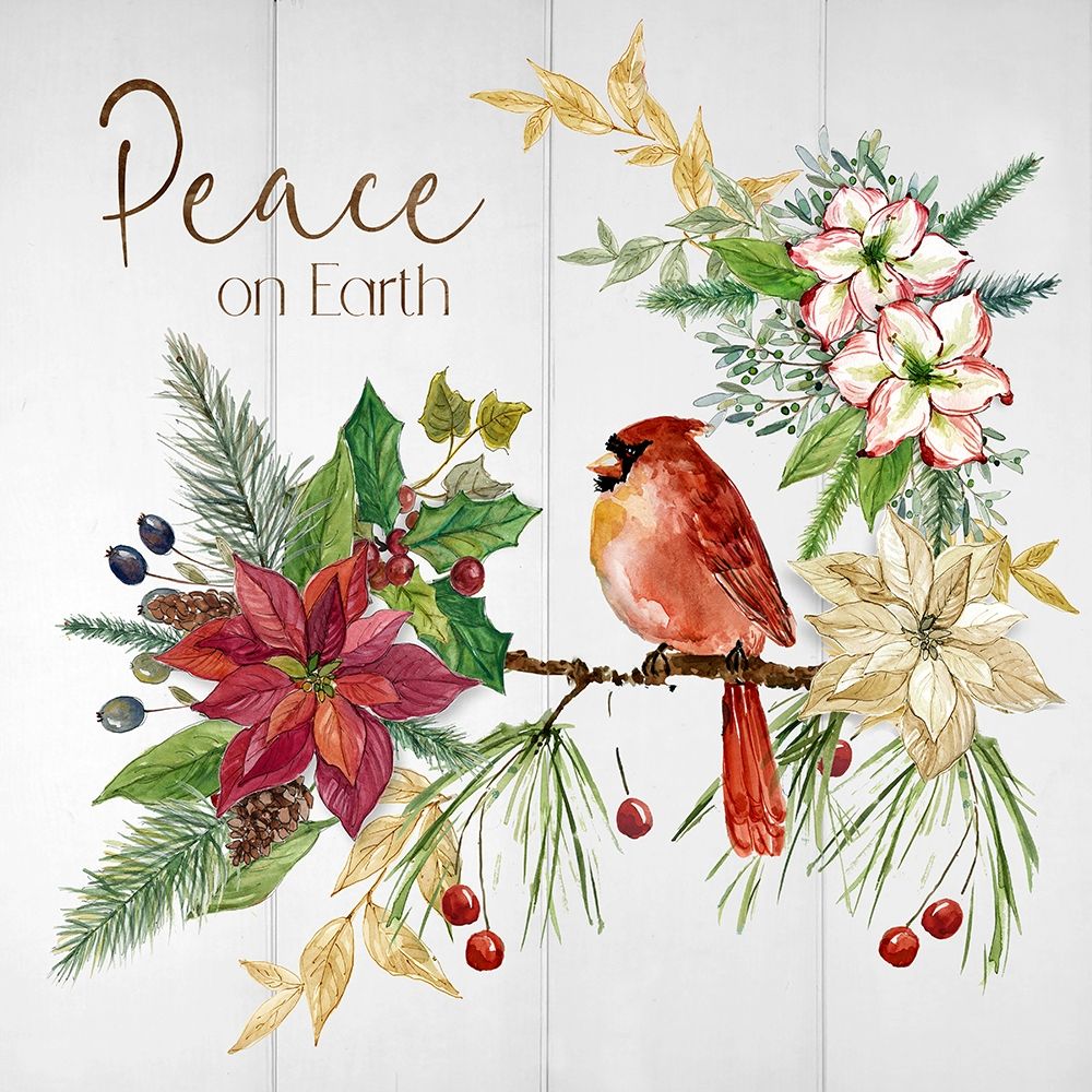 Poinsettia Peace art print by Carol Robinson for $57.95 CAD