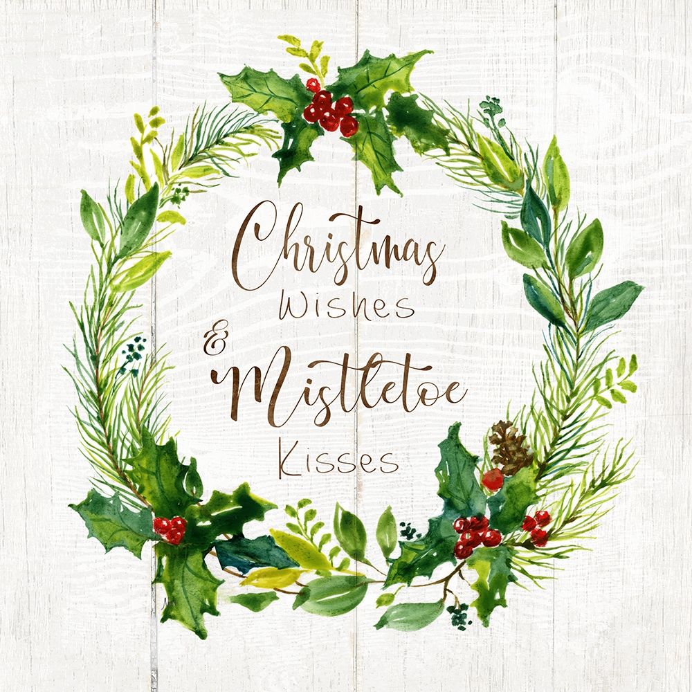 Christmas Wishes Wreath art print by Nan for $57.95 CAD