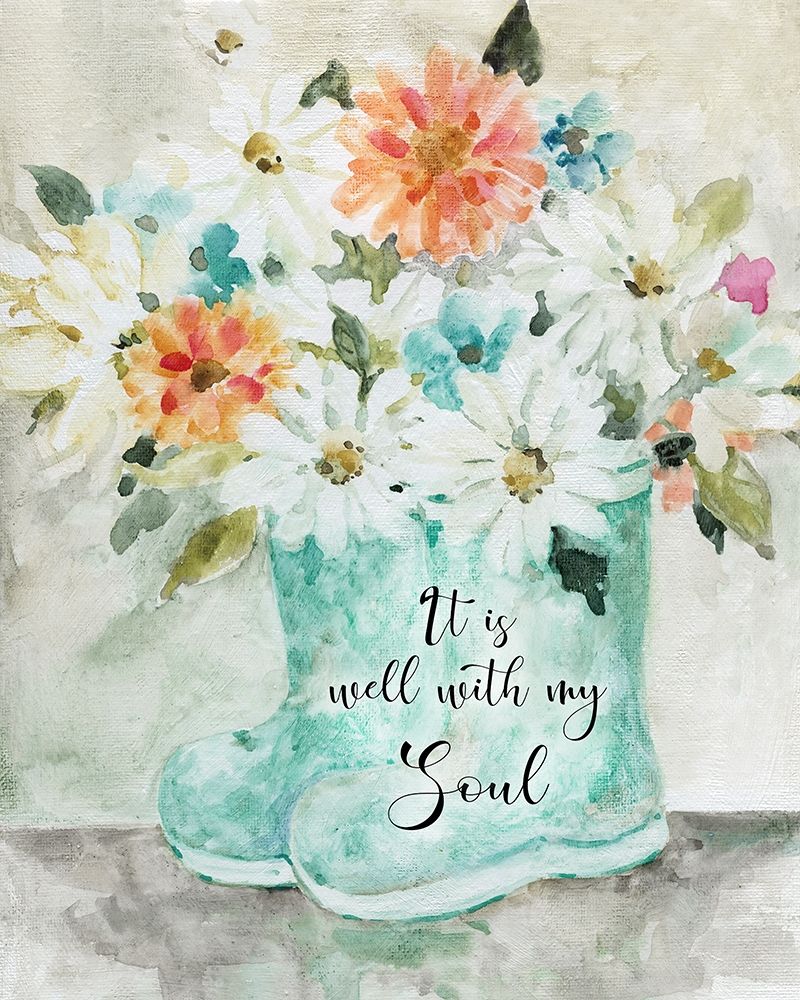 Daisy Wellies Bouquet art print by Carol Robinson for $57.95 CAD
