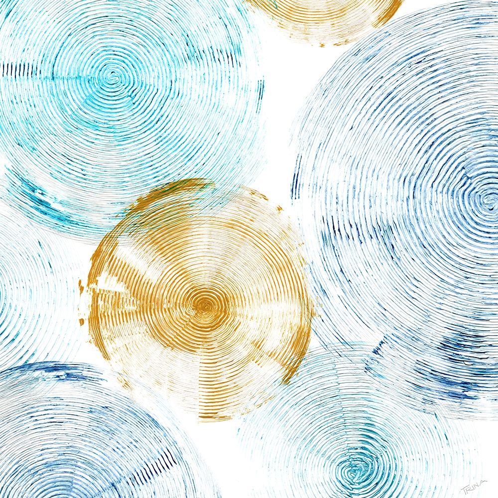 Circle Honey Blues I art print by Katrina Craven for $57.95 CAD
