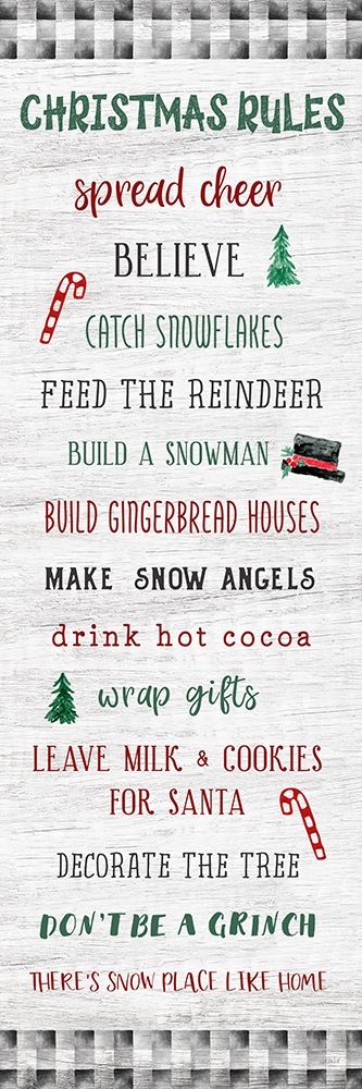 Gingham Christmas Rules art print by Natalie Carpentieri for $57.95 CAD