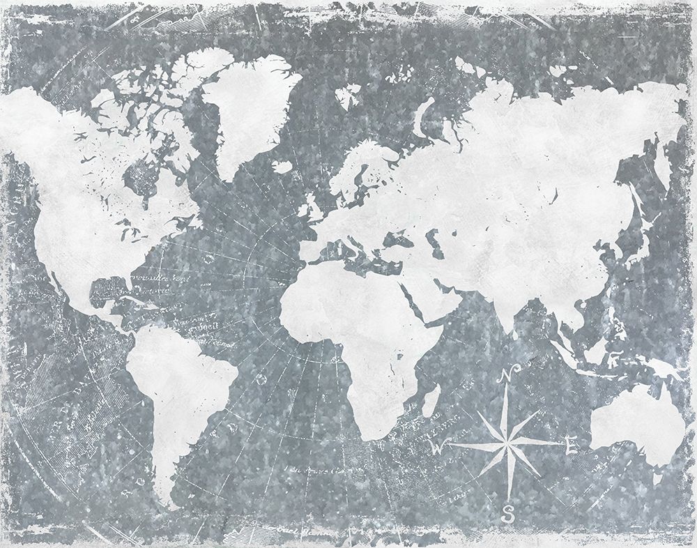 Galvanized Map art print by CAD Designs for $57.95 CAD