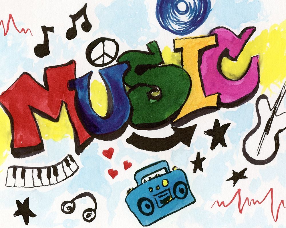 Music Graffiti art print by Katrina Craven for $57.95 CAD