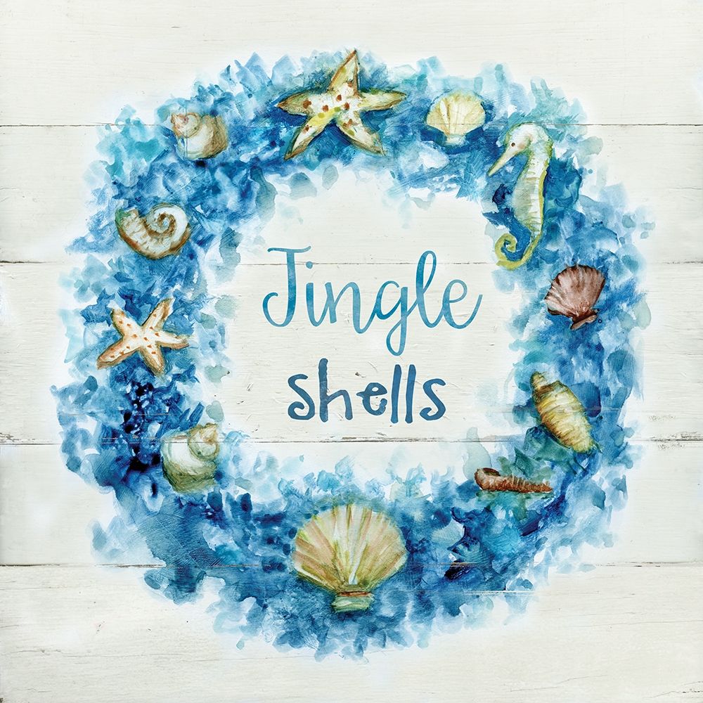 Jingle Shells Wreath art print by Nan for $57.95 CAD