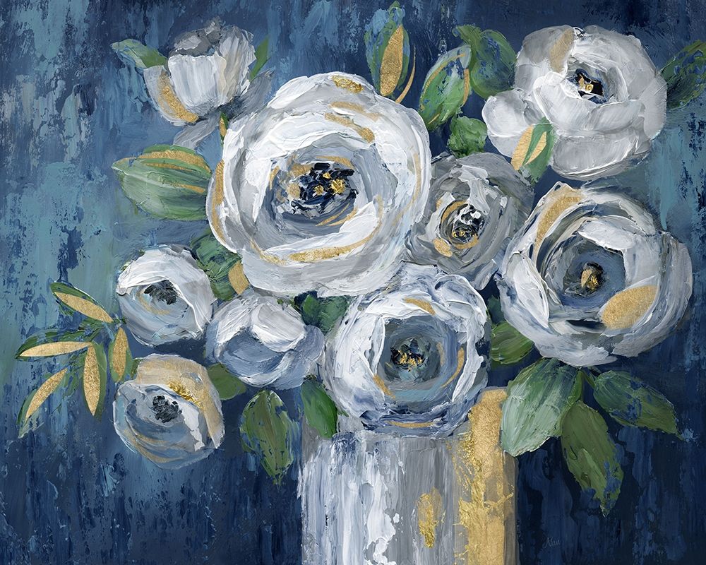 Indigo Touch of Gold art print by Nan for $57.95 CAD