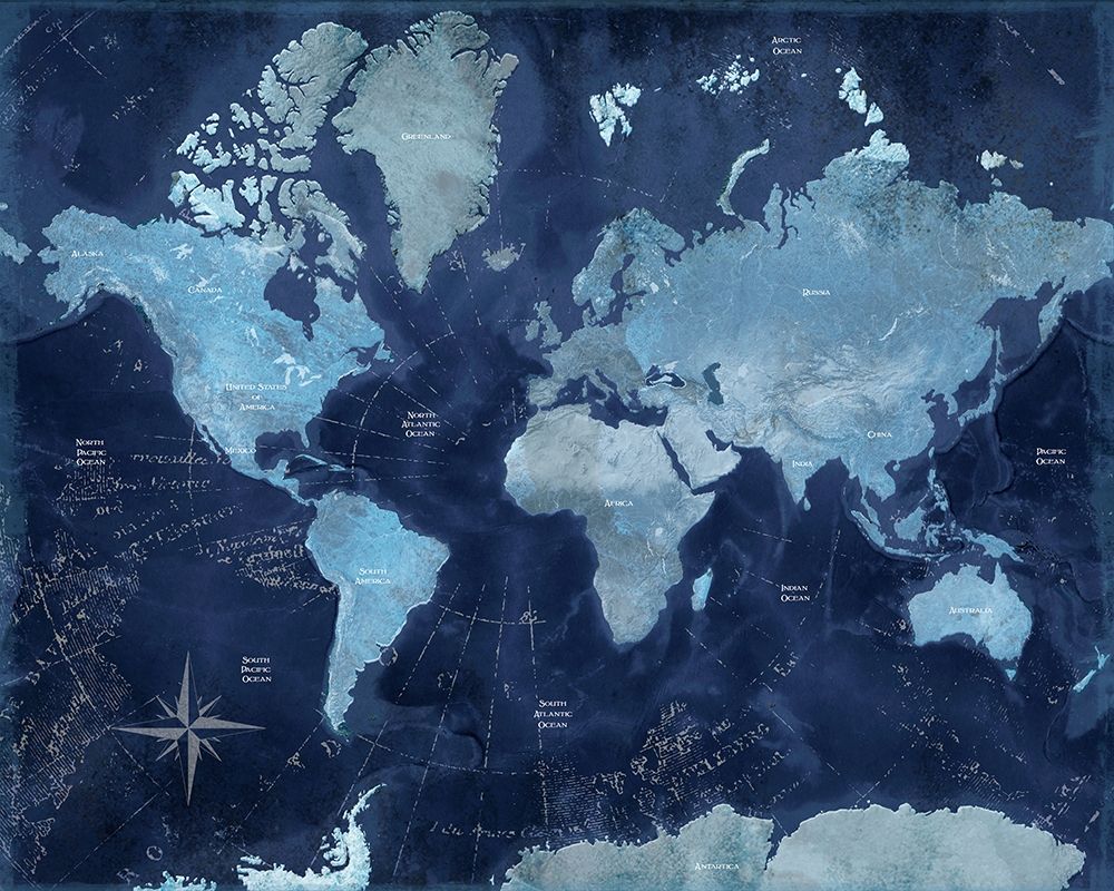 World Map art print by CAD Designs for $57.95 CAD