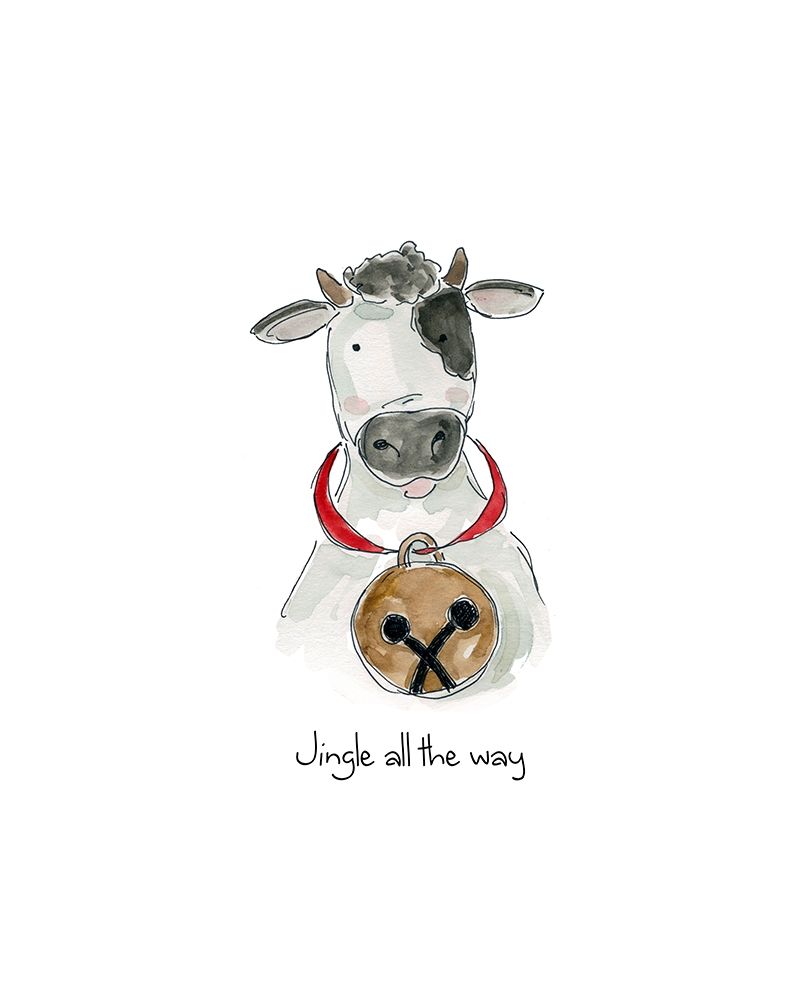Farm Christmas Cow art print by Carol Robinson for $57.95 CAD