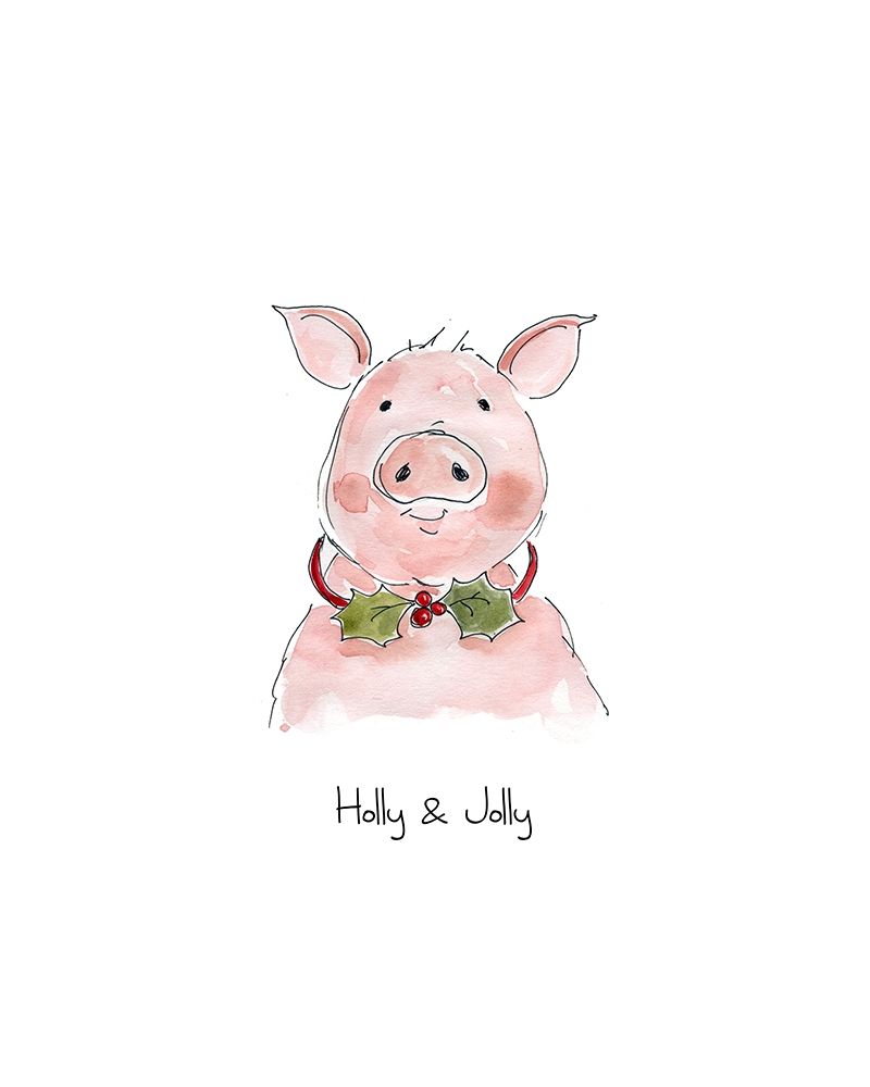Farm Christmas Pig art print by Carol Robinson for $57.95 CAD