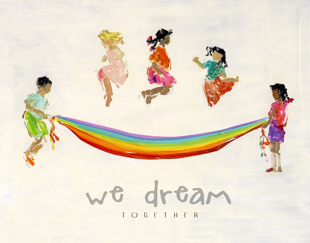 Rainbow Kids We Dream art print by Sally Swatland for $57.95 CAD