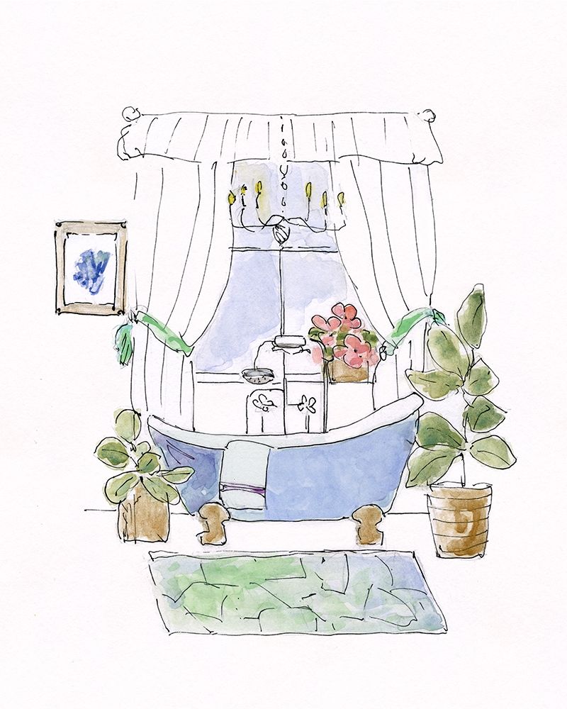 Sketchy Bath III art print by Sally Swatland for $57.95 CAD