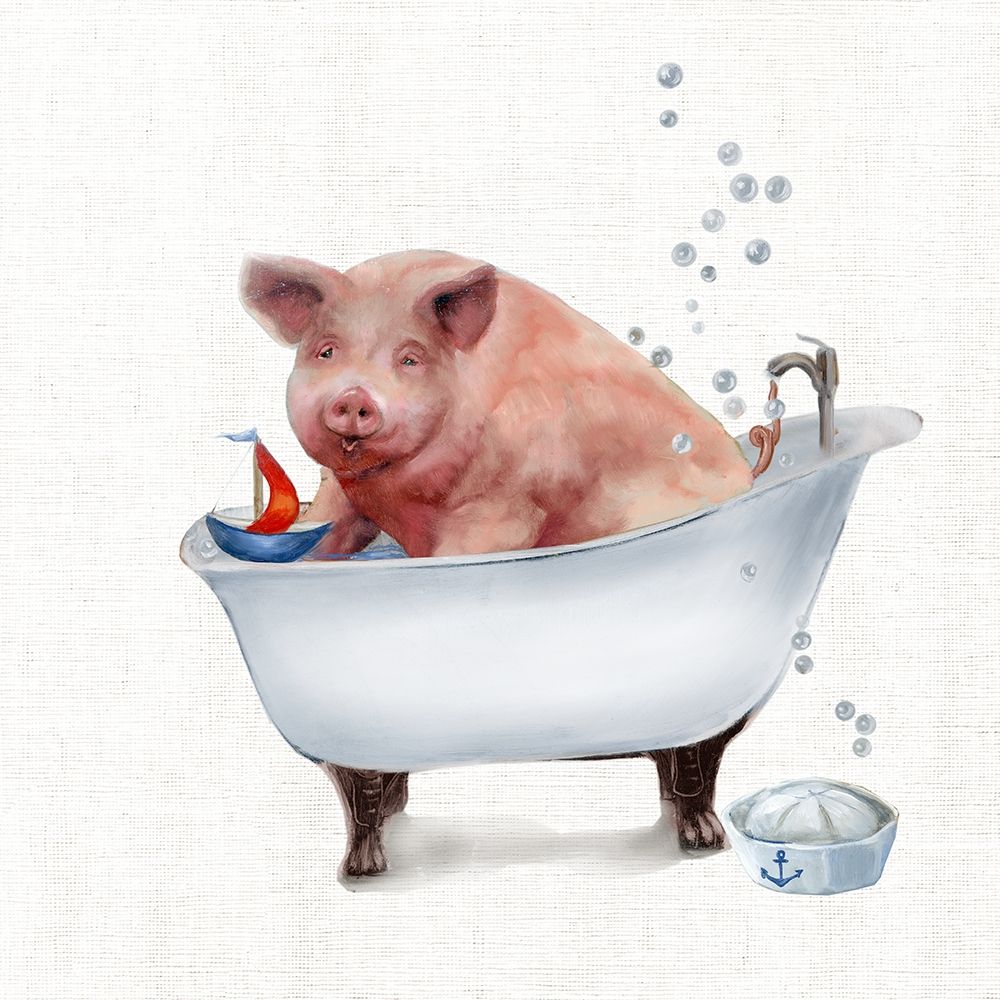 Farm Tub Pig art print by Donna Brooks for $57.95 CAD