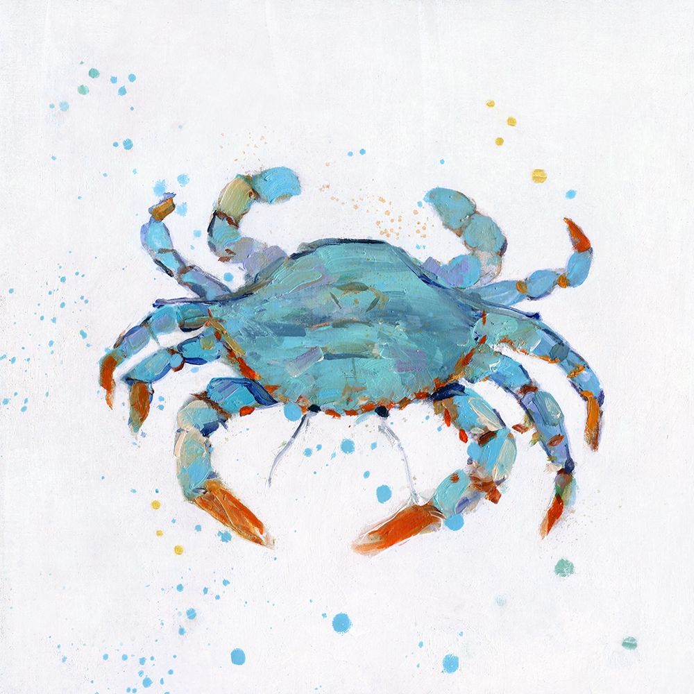Bubbly Blue Crab art print by Sally Swatland for $57.95 CAD