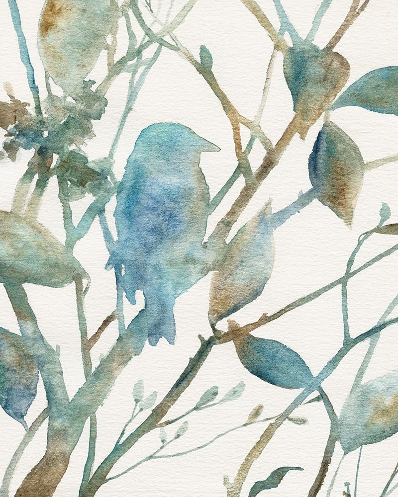 Teal Bluebird Silhouette I art print by Carol Robinson for $57.95 CAD