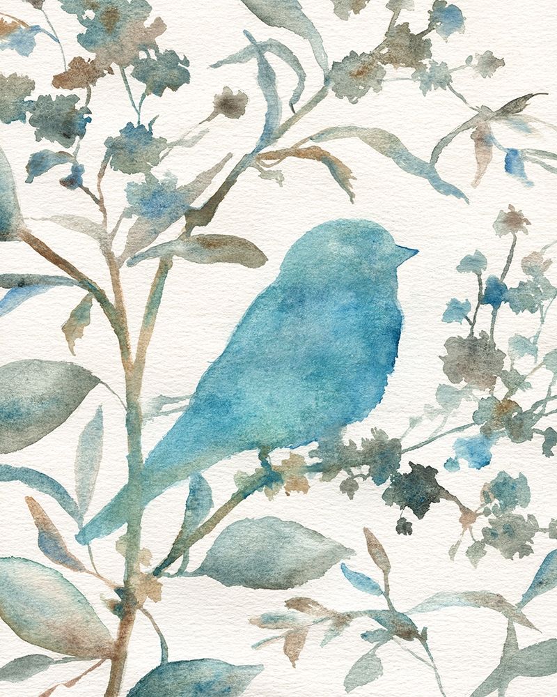 Teal Bluebird Silhouette III art print by Carol Robinson for $57.95 CAD