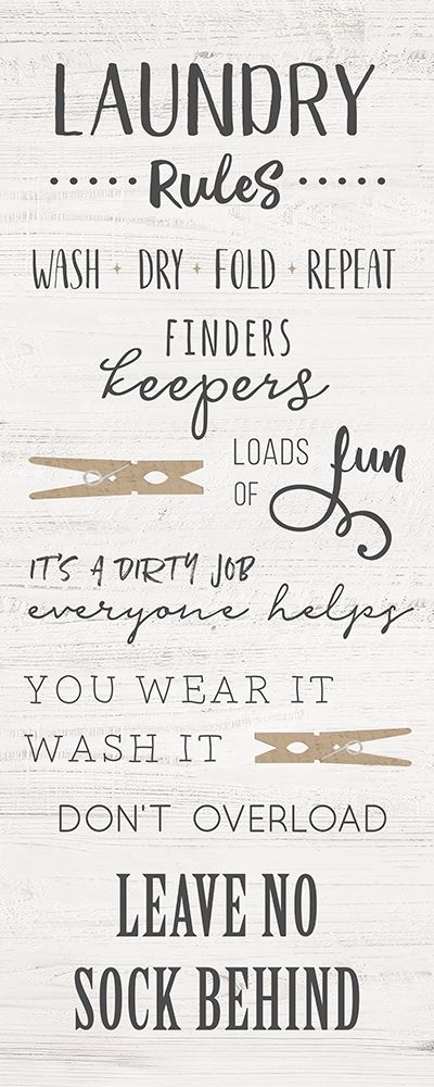 Laundry Rules art print by CAD Designs for $57.95 CAD