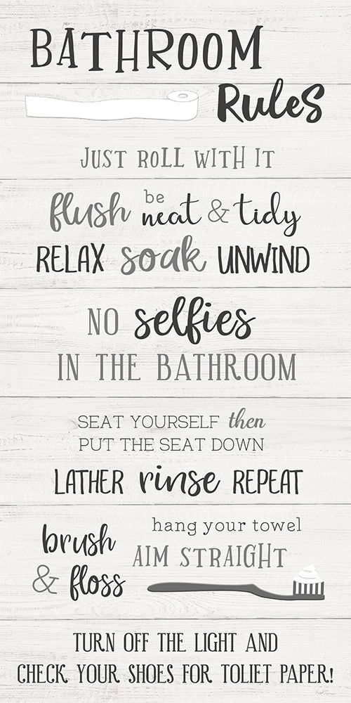 Bathroom Rules art print by Natalie Carpentieri for $57.95 CAD