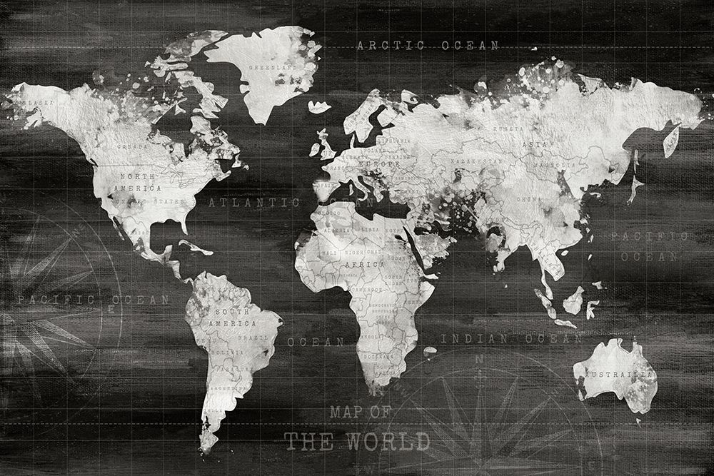 Industrial World Map art print by Natalie Carpentieri for $57.95 CAD