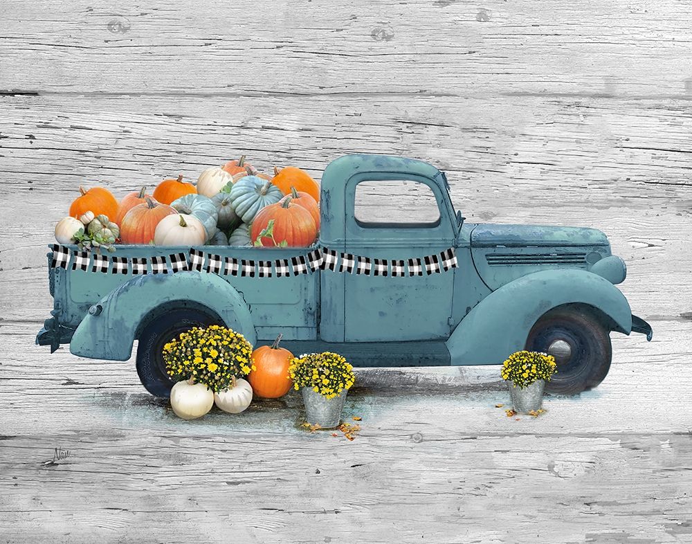 Harvest Blue Truck art print by Nan for $57.95 CAD