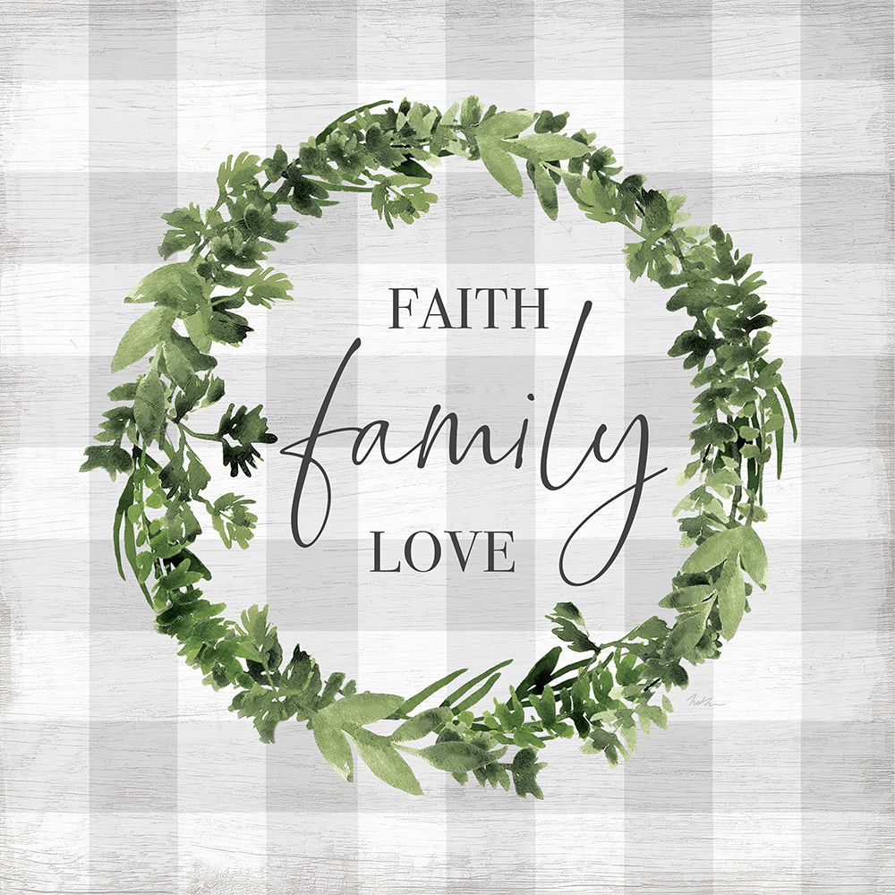 Faith Family Love Wreath art print by Natalie Carpentieri for $57.95 CAD
