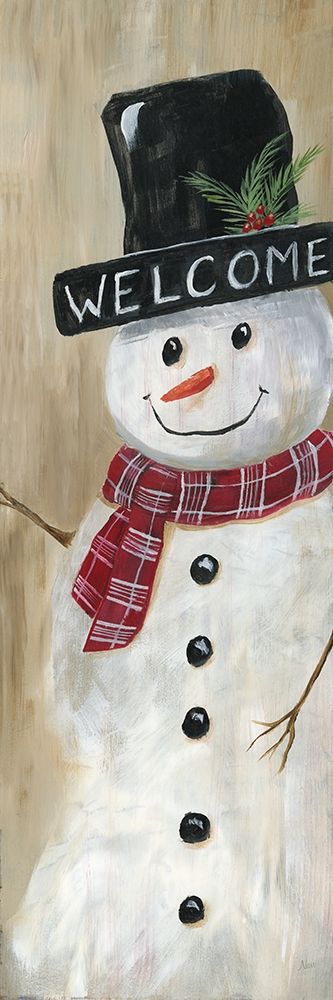 Welcome Snowman art print by Nan for $57.95 CAD