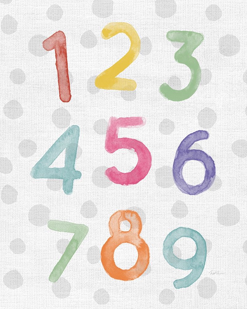 Watercolor Numbers art print by Natalie Carpentieri for $57.95 CAD