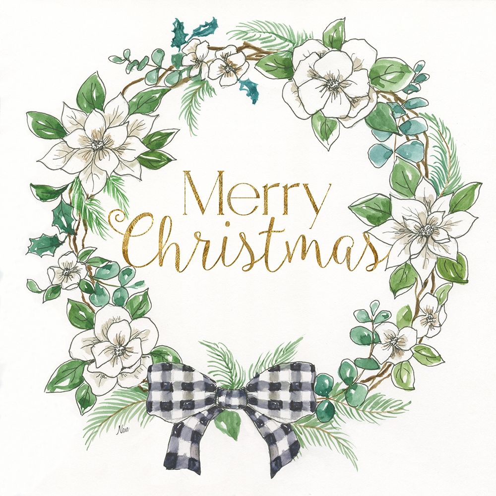 Farmouse Winter Wreath art print by Nan for $57.95 CAD
