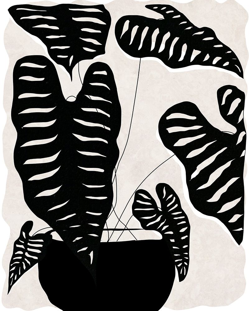 Black and White Potted Plant II art print by Daniela Santiago for $57.95 CAD
