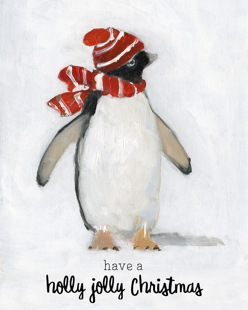 Holly Jolly Penguin art print by Sally Swatland for $57.95 CAD