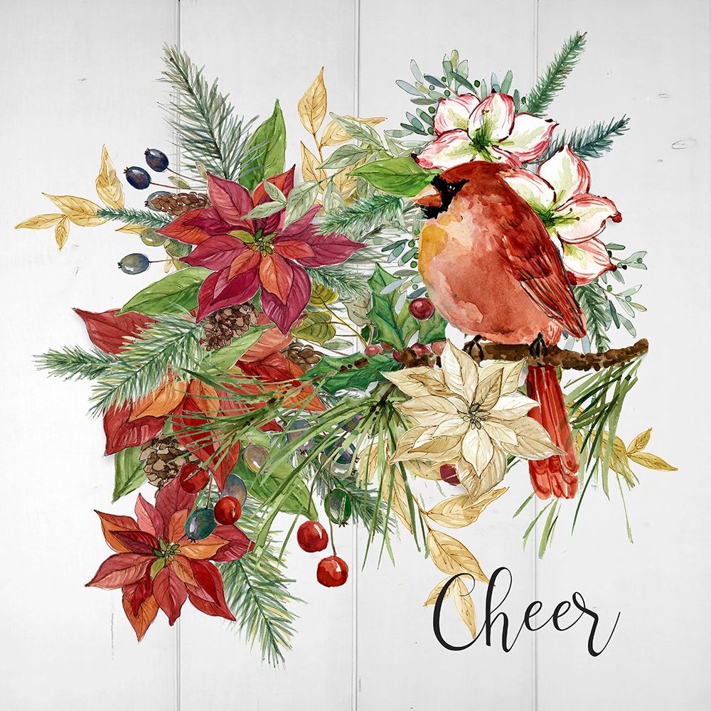 Holiday Poinsettia Cheer art print by Livi Finn for $57.95 CAD