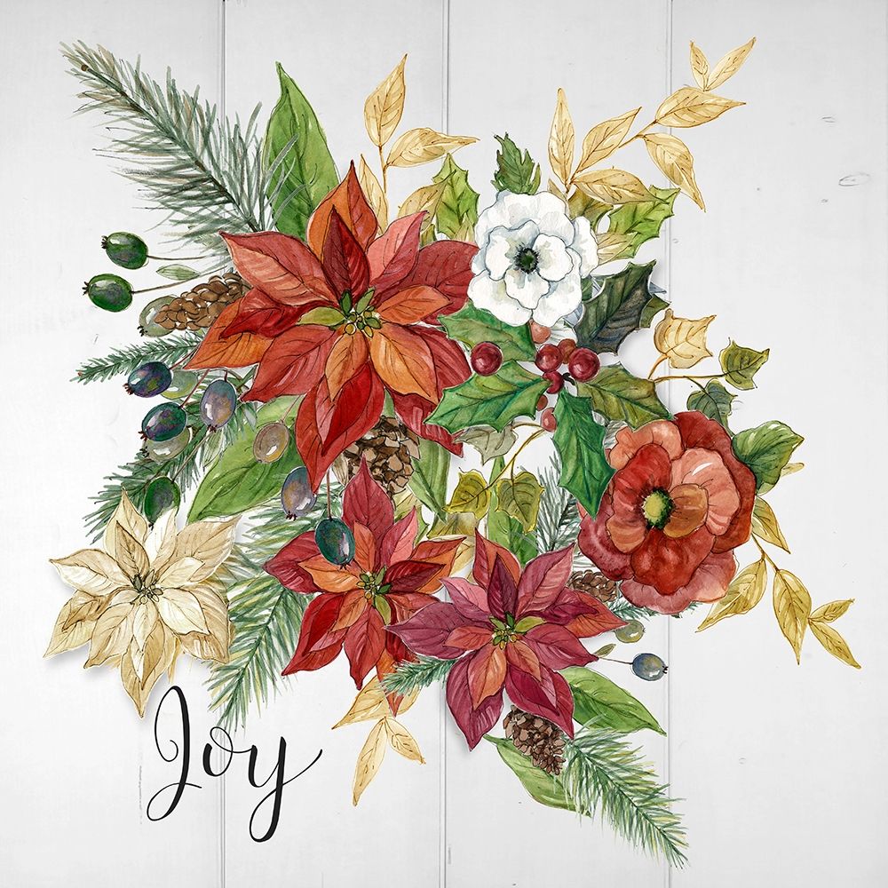 Holiday Poinsettia Joy art print by Livi Finn for $57.95 CAD