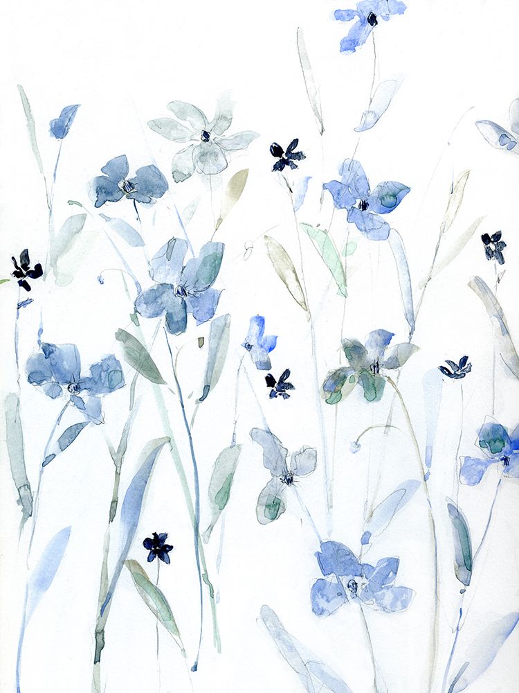 Indigo Garden Party I art print by Sally Swatland for $57.95 CAD