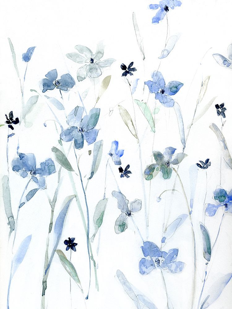 Indigo Garden Party I art print by Sally Swatland for $57.95 CAD