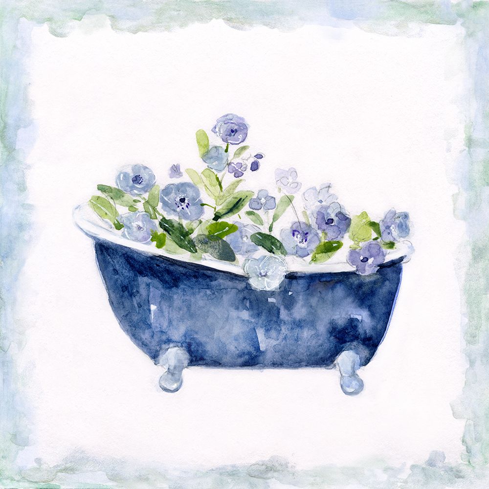 Blue Bouquet Bath I art print by Sally Swatland for $57.95 CAD