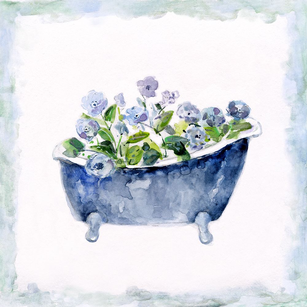 Blue Bouquet Bath II art print by Sally Swatland for $57.95 CAD