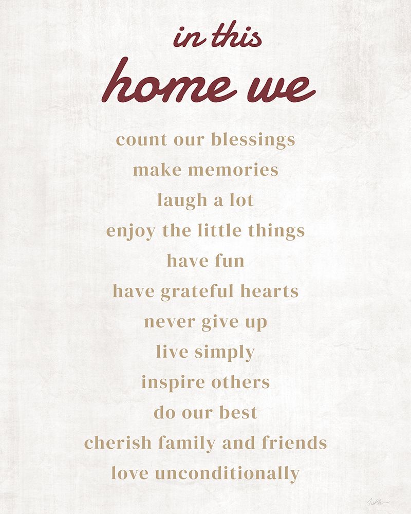 In This Home We art print by Natalie Carpentieri for $57.95 CAD
