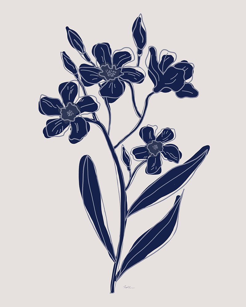 Indigo Botanical Study II art print by Natalie Carpentieri for $57.95 CAD