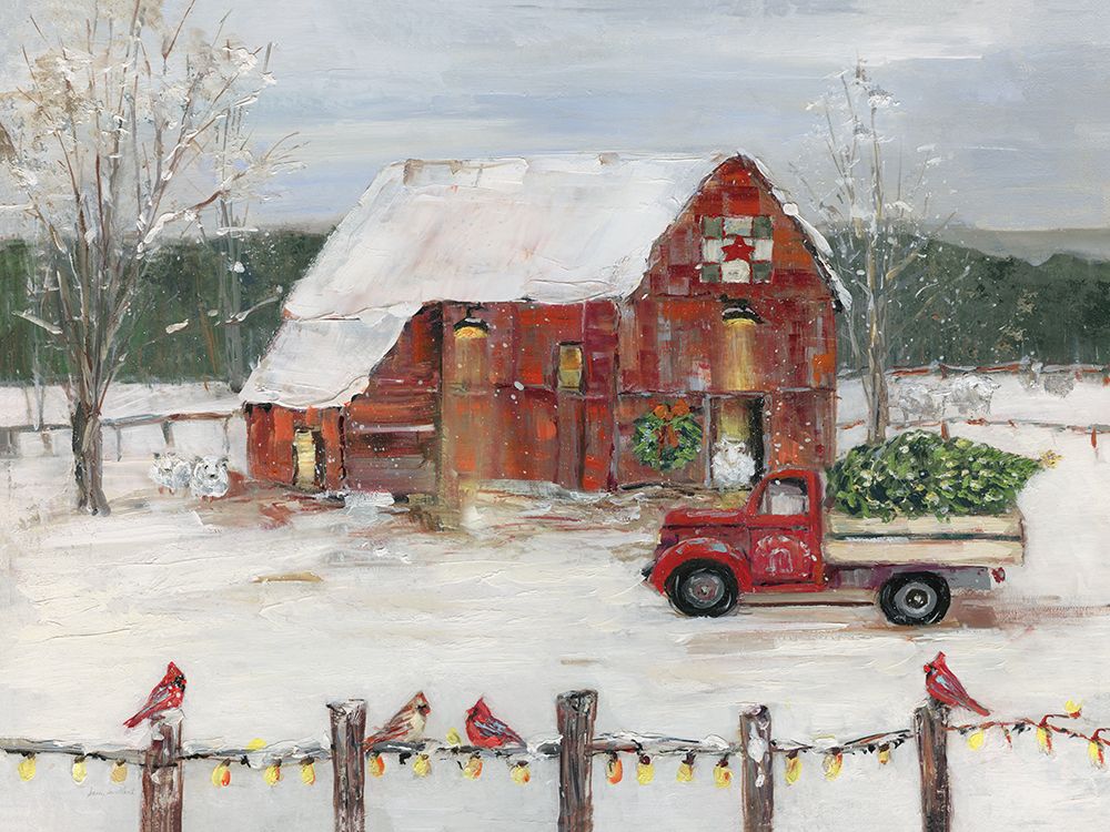 Christmas Farmyard art print by Sally Swatland for $57.95 CAD