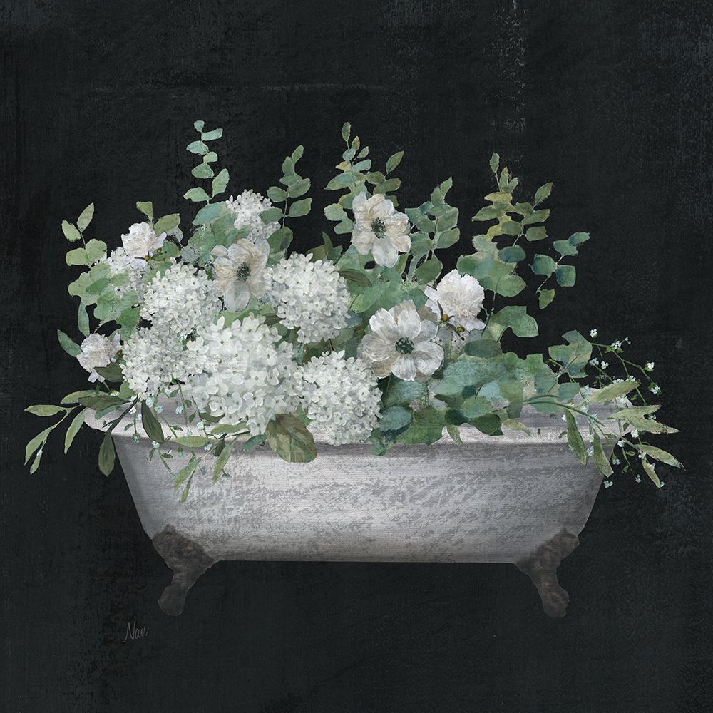 Bathtub Floral I art print by Nan for $57.95 CAD
