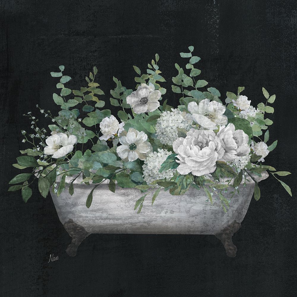 Bathtub Floral II art print by Nan for $57.95 CAD