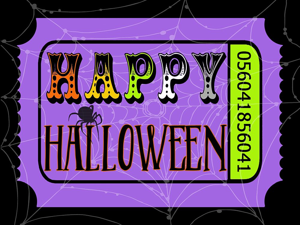 Happy Halloween Ticket art print by Livi Finn for $57.95 CAD