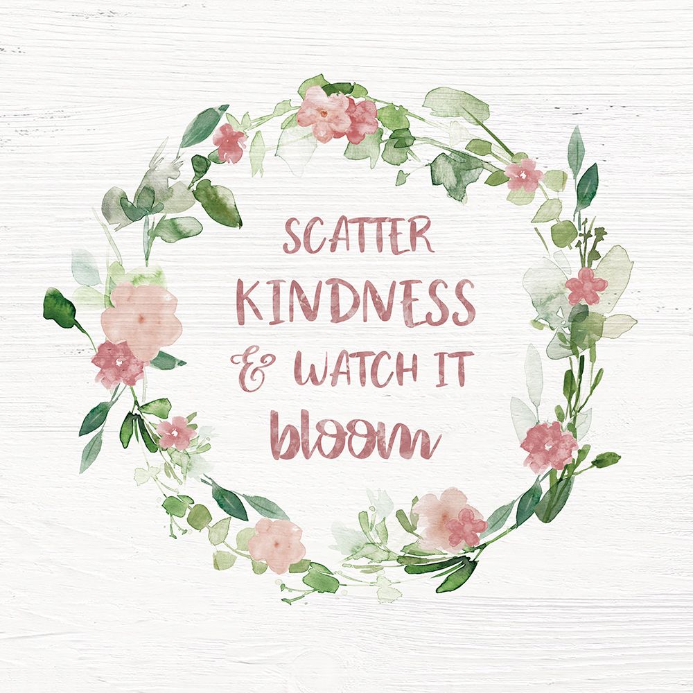 Blush Floral Kindness Wreath art print by Carol Robinson for $57.95 CAD