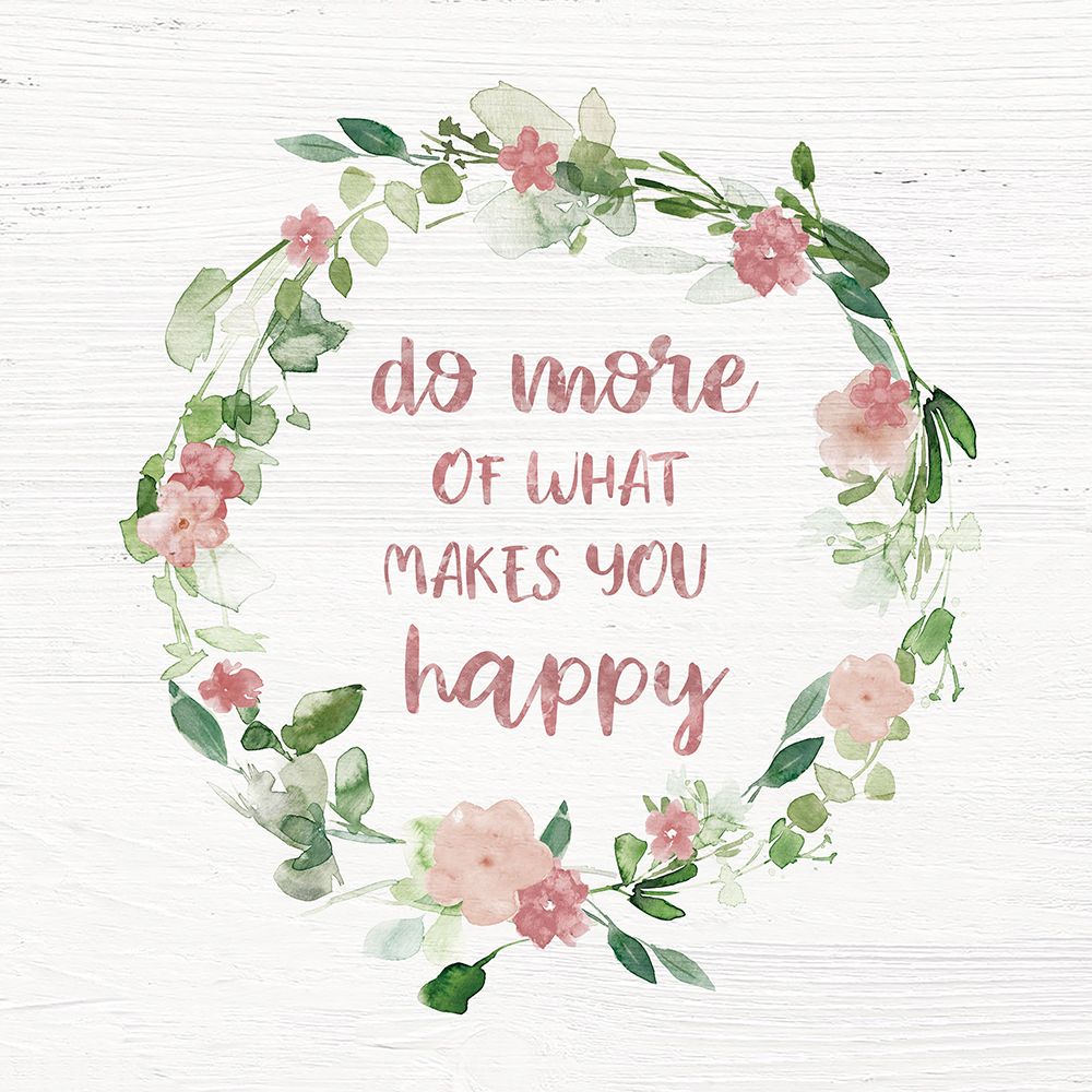 Blush Floral Happy Wreath art print by Carol Robinson for $57.95 CAD