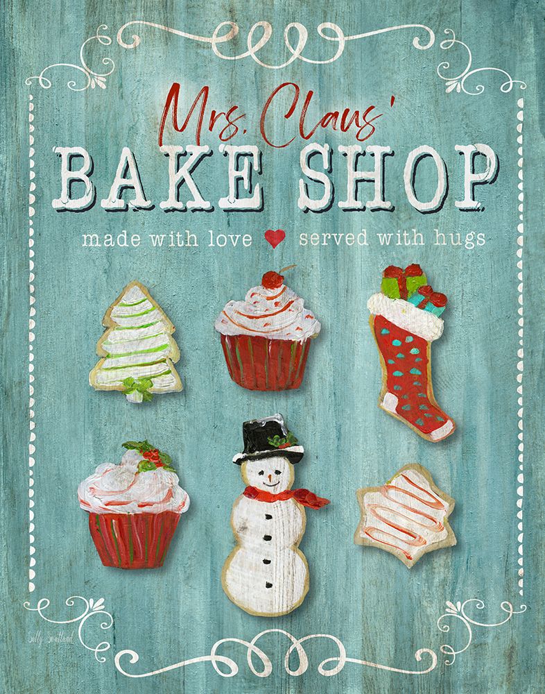 Mrs. Claus Bake Shop art print by Sally Swatland for $57.95 CAD