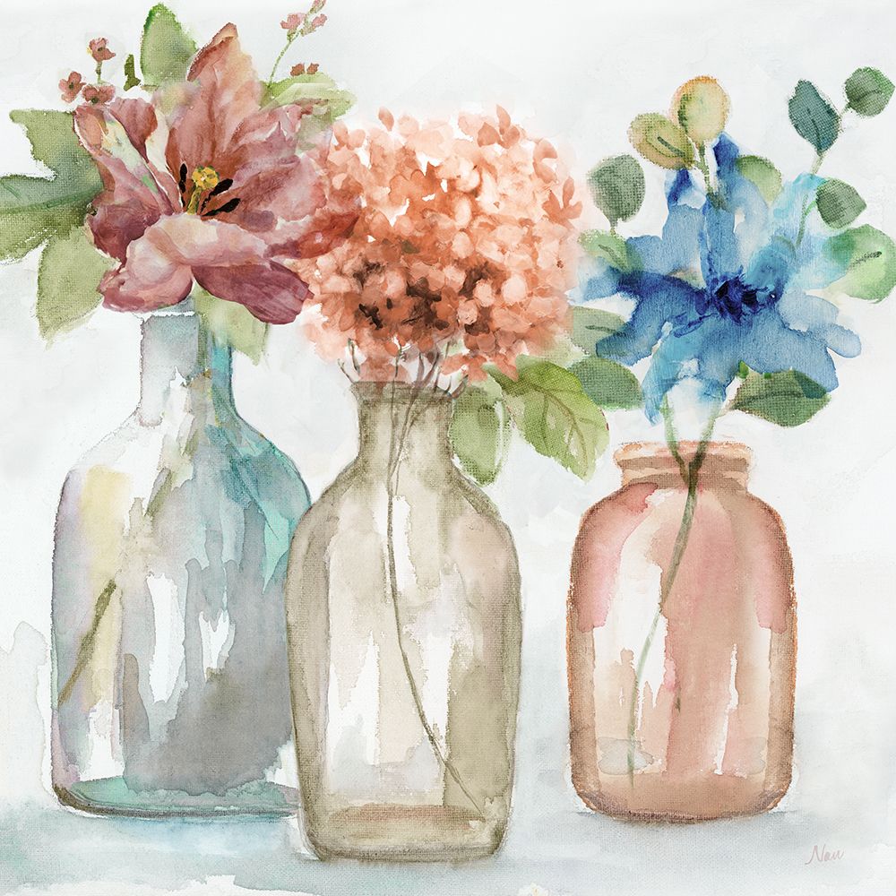 Pastel Country Flowers art print by Nan for $57.95 CAD