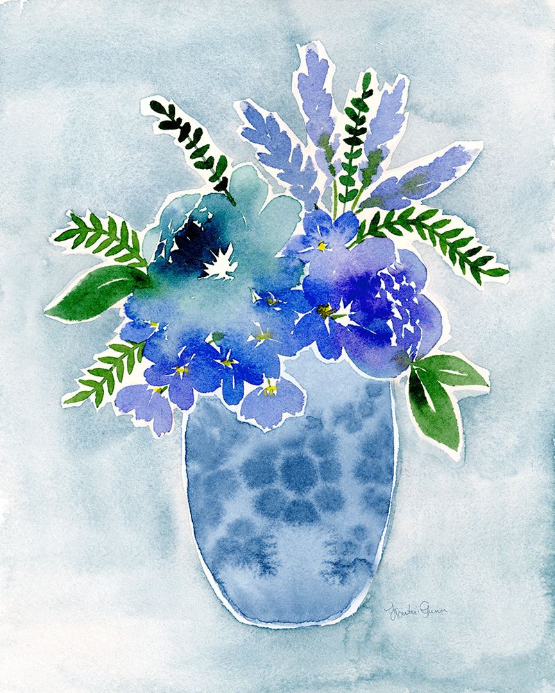 Blue Bouquet I art print by Kourtni Gunn for $57.95 CAD