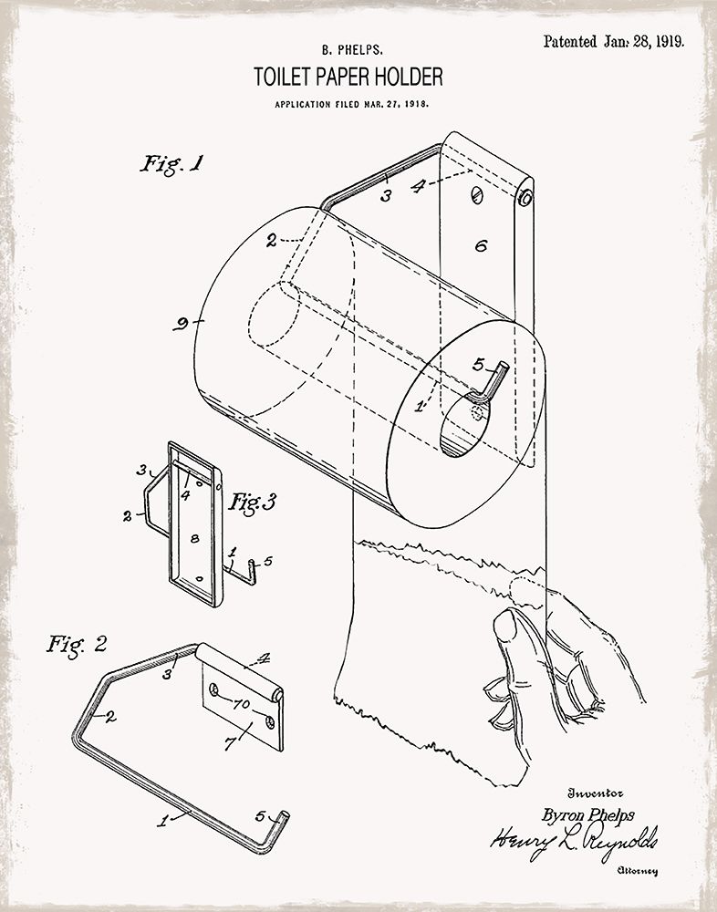 Toilet Paper Patent II art print by Kelly Donovan for $57.95 CAD