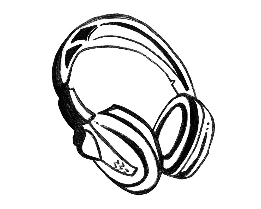 Headphones Sketch art print by Alexandria Tava for $57.95 CAD