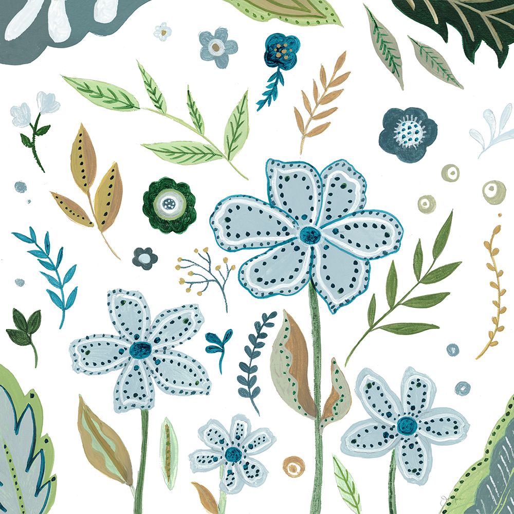Fantasy Folk Flowers III art print by Tava Studios for $57.95 CAD