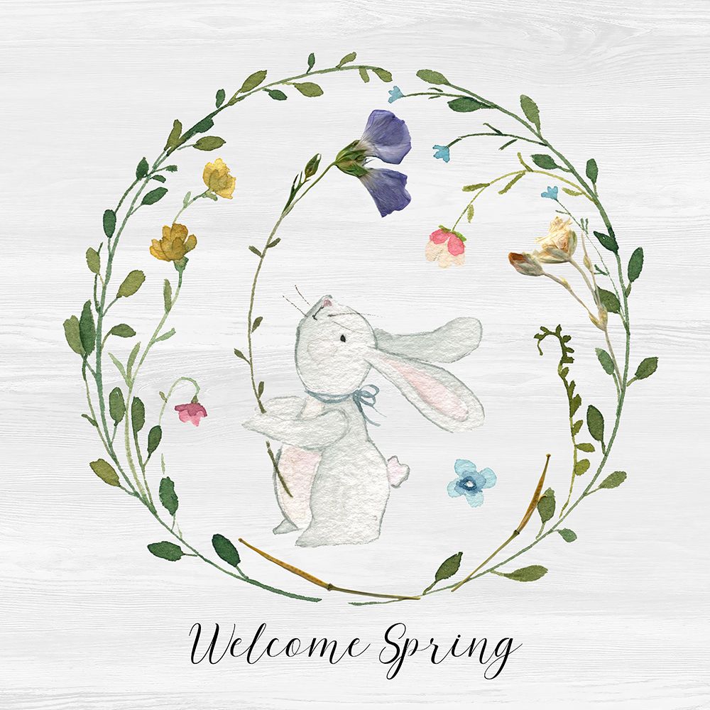 Bunny Wreath I art print by Livi Finn for $57.95 CAD