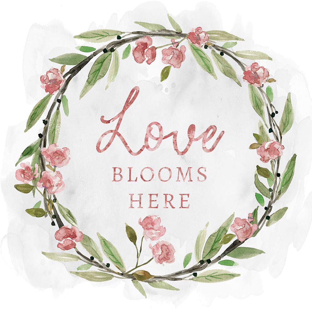 Love Blooms Wreath art print by Carol Robinson for $57.95 CAD